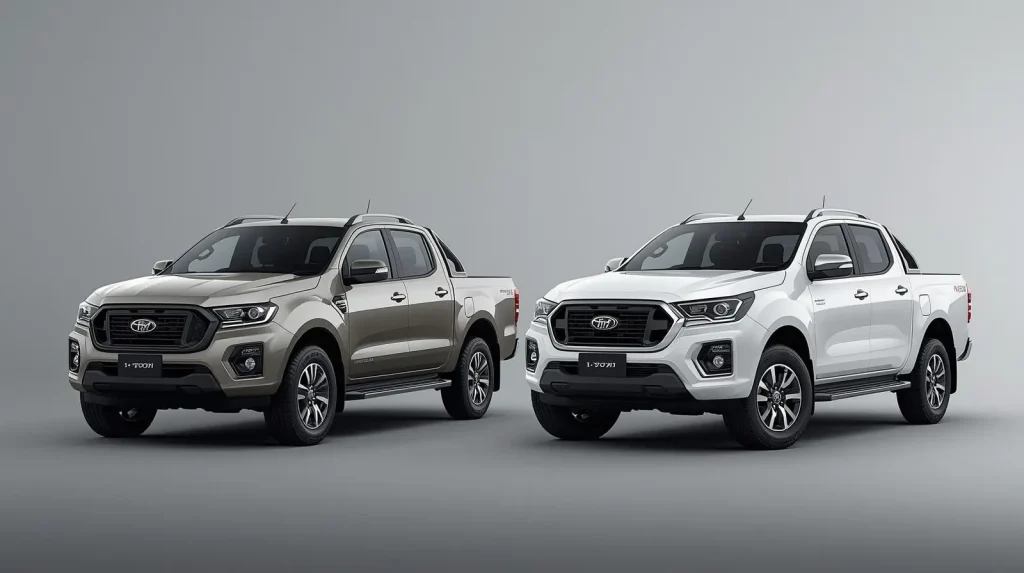 1 ton pickup truck rental in dubai 14 Two trucks, different colors, same model. Toyota Hilux for rent in dubai | toyota hilux rental dubai