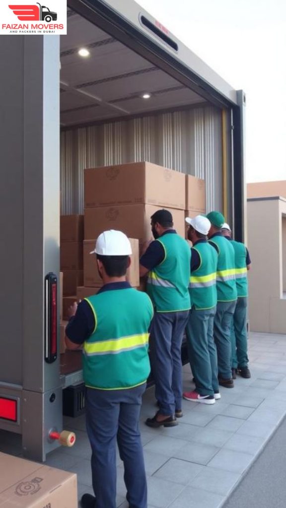 Movers and Packers in Meydan 21 professional apartment moving team is loading