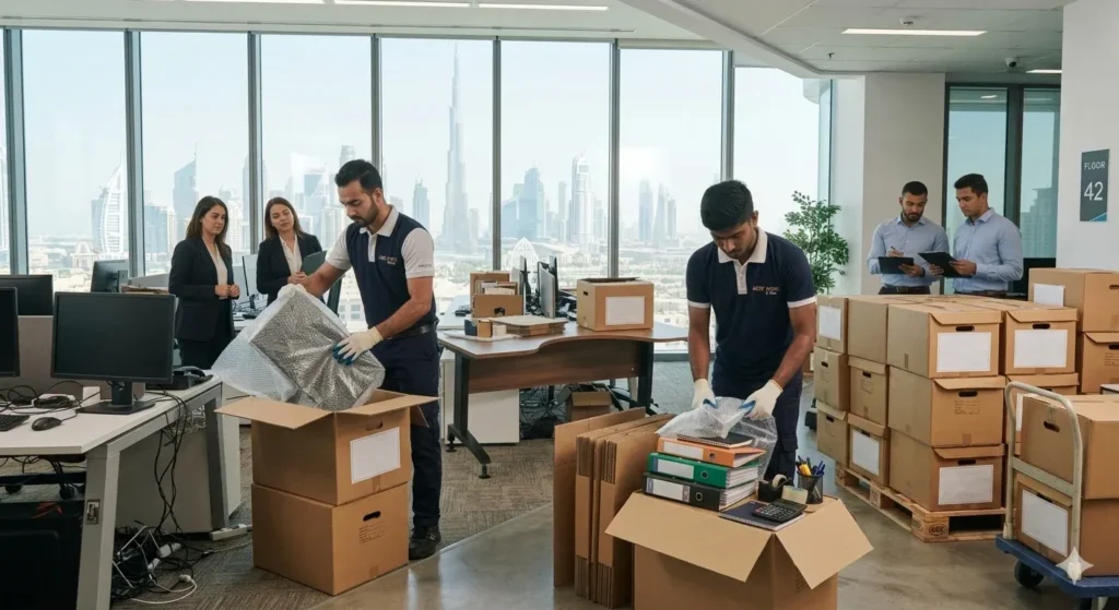 our office movers professional team protects your documents safe in entire move