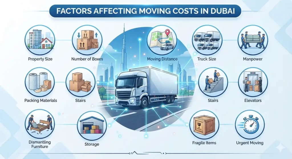 factors affecting the moving costs in Dubai