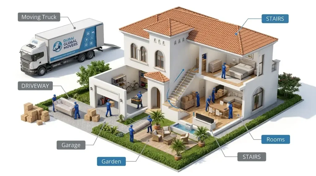 Villa Movers vs. Apartment Movers in Dubai: What Actually Differs? 5 villa moving checklist